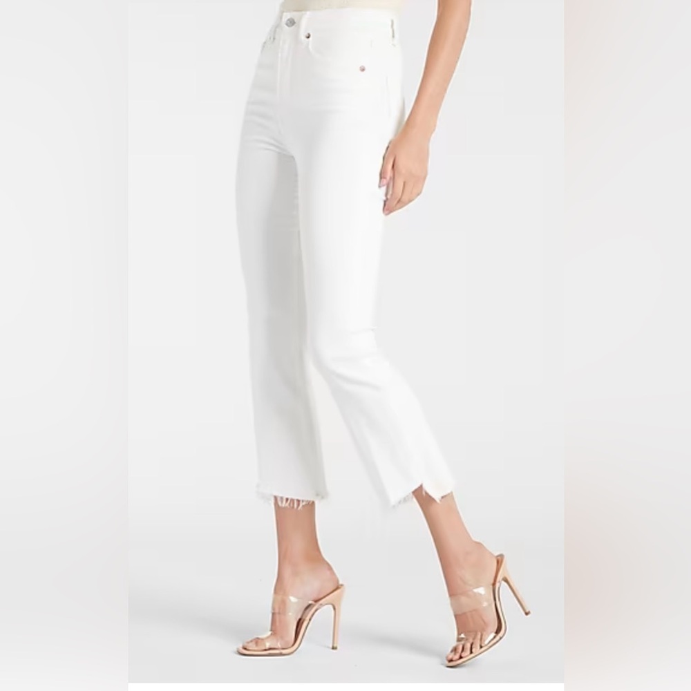 Express Jeans Cropped Leggings Mid Rise Size 8 R stretch.